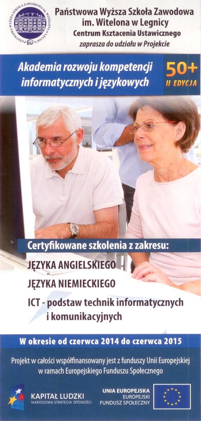 Certyfikowane szkolenia z zakresu języka angielskiego, języka niemieckiego oraz podstaw technik informatycznych i komunikacyjnych